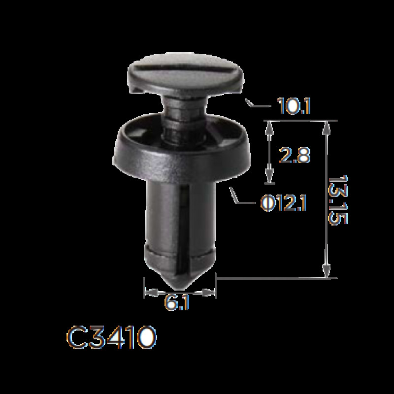 Кліпси C3410 підкрилок Renault 7703072361 Fiat 51761163 (100шт) Кліпси C3410 підкрилок Renault 7703072361 Fiat 51761163 (100шт)