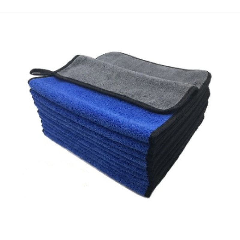 Серветка  (1шт) мікрофібра подвійний ворс 30х40 Сіра/Синя 600гр "Towel" (10шт/уп)