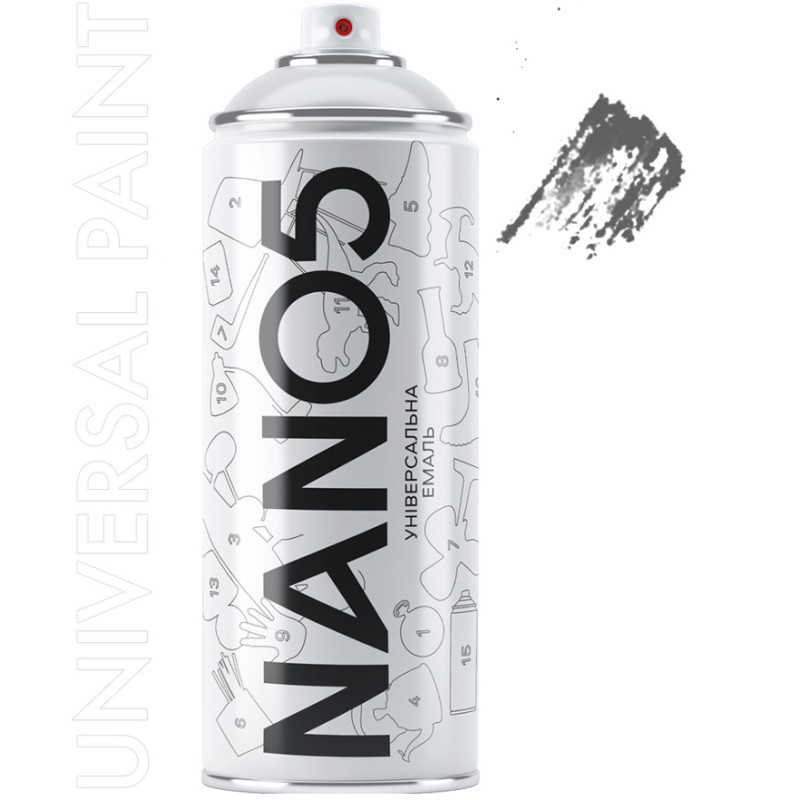 Фарба сіра 400ml "Nano5" N07046 (12шт/уп) Фарба сіра 400ml "Nano5" N07046 (12шт/уп)