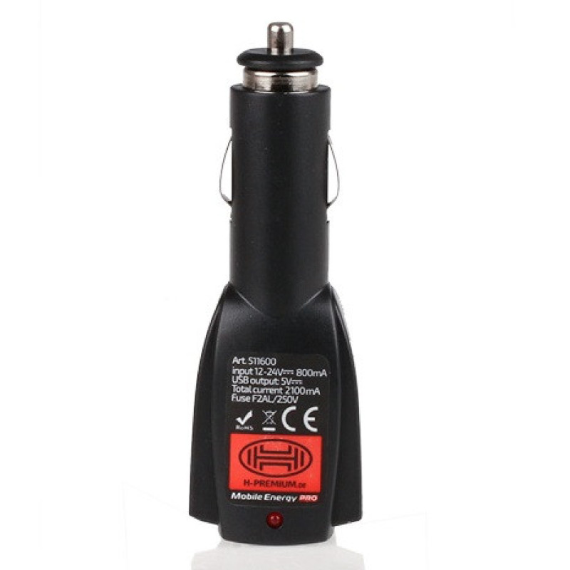 Прикурка на 2*USB (2100mA)  12/24V "Heyner"  511600