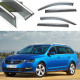 Дефлектори вікон Skoda Octavia COMBI (4) А7 2017- скотч "FLY" (Нержавіюча смуга 3D)