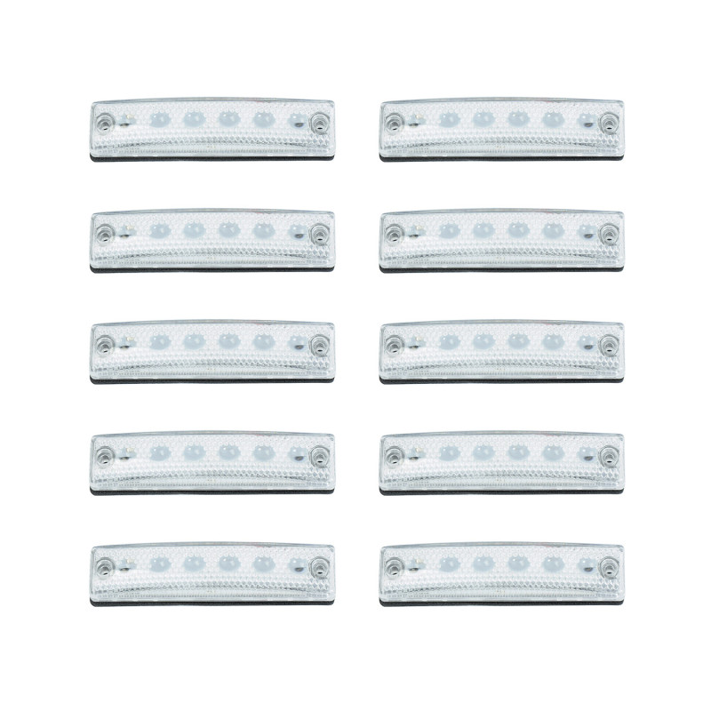 Габарит - білий - 100х10мм - 12/24V Led 6 діодів - 201306/б (5шт/уп.)