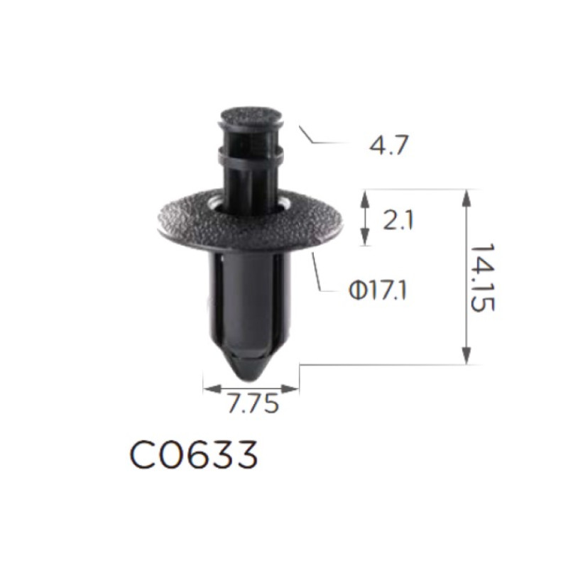 Кліпси C0633 розпірні Honda Toyota Suzuki Subaru Mitsubishi Nissan 91505-SL0-003 (уп.100шт) Кліпси C0633 розпірні Honda Toyota Suzuki Subaru Mitsubishi Nissan 91505-SL0-003 (уп.100шт)