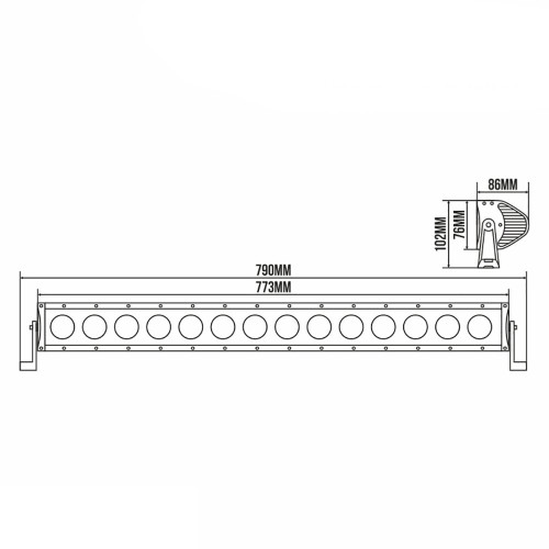 Фара-LED Балка  773 * 76 * 86mm 140W (10W * 14) 10-30V COMBO "BELAUTO" (BOL1410C) (1шт) IP69