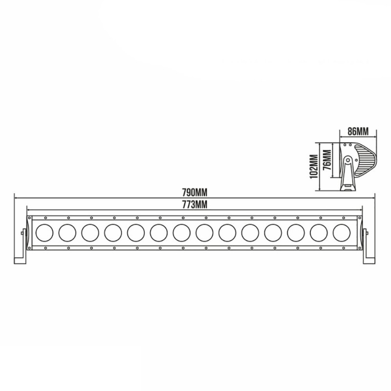 Фара-LED Балка  773 * 76 * 86mm 140W (10W * 14) 10-30V COMBO "BELAUTO" (BOL1410C) (1шт) IP69