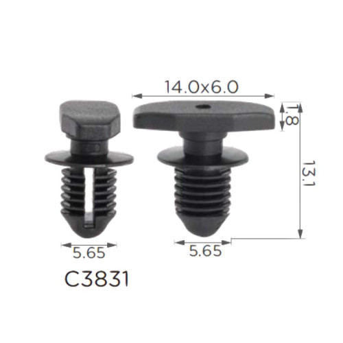 Кліпси C3831 кріплення ущільнювальноЇ гумки капота,VW,SEAT (3D0823717) (уп.100шт) Кліпси C3831 кріплення ущільнювальноЇ гумки капота,VW,SEAT (3D0823717) (уп.100шт)