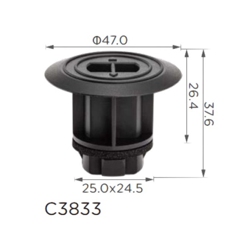 Кліпси C3833 молдингу Toyota (9046722015) ( уп. 100 шт.) Кліпси C3833 молдингу Toyota (9046722015) ( уп. 100 шт.)