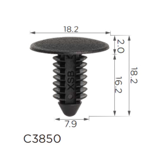 Кліпси C3850 обшивки дверей Hyundai,KIA (8574606000, 85746-06000-LX) ( уп. 100 шт)