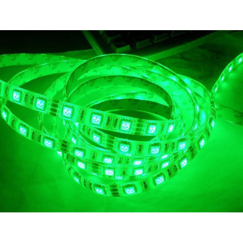 Лента Диодная 12v 25см зеленая SMD (5050) гибкая / полиуретан покрытие "Econom"