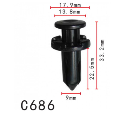 Кліпси C0686 розпірні NISSAN (638489E001, 63848-9E001, 11403) (уп.100шт) Кліпси C0686 розпірні NISSAN (638489E001, 63848-9E001, 11403) (уп.100шт)