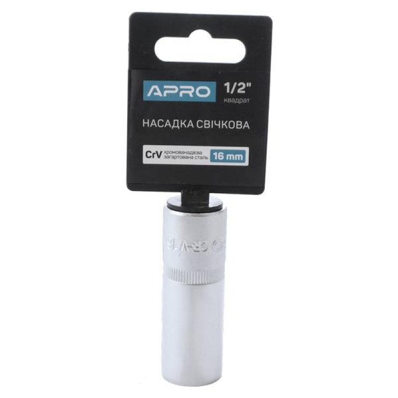 Головка 1/2" 16мм (6гран) "APRO" (252733) СВІЧКА (10шт/уп)