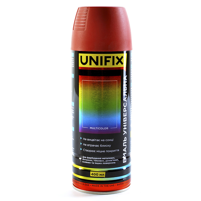 Фарба вишнева 400ml "Unifix" RAL3011 (951038) (12шт/уп) Фарба вишнева 400ml "Unifix" RAL3011 (951038) (12шт/уп)