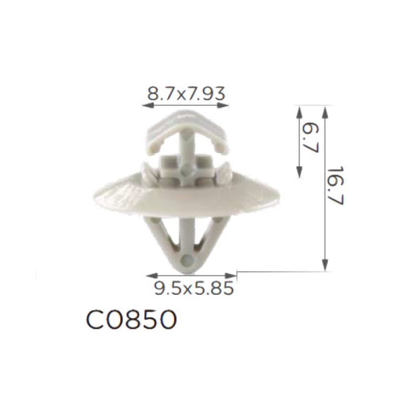 Кліпси C0850 молдингу/дверей RENAULT,OPEL,IVECO DAILY, GM, NISSAN,(7703077421,7701470779)  ( уп. 100