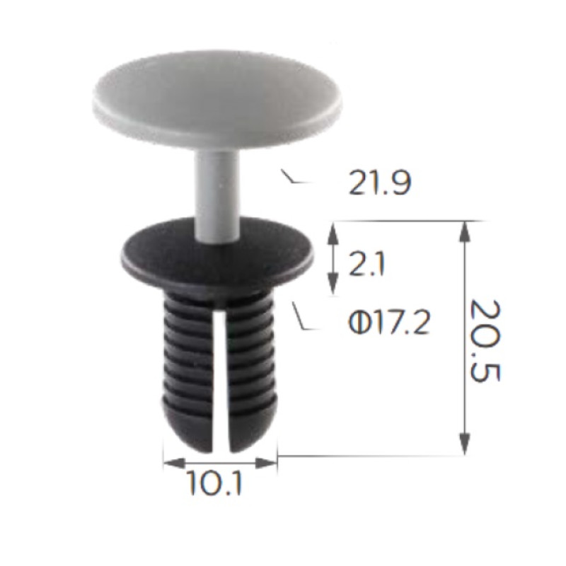 Фіксатор C1428 Mercedes VW Audi (10MM) Grey  ( уп. 100 шт.)