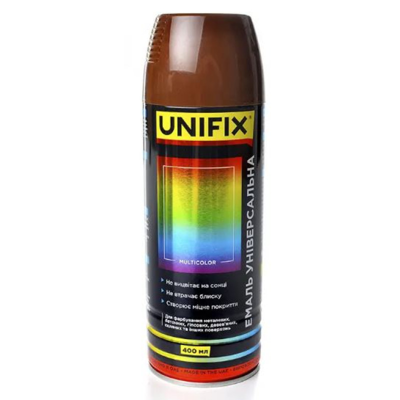 Фарба коричнева оливкова 400ml "Unifix" RAL8008 (951033) (12шт/уп) Фарба коричнева оливкова 400ml "Unifix" RAL8008 (951033) (12шт/уп)