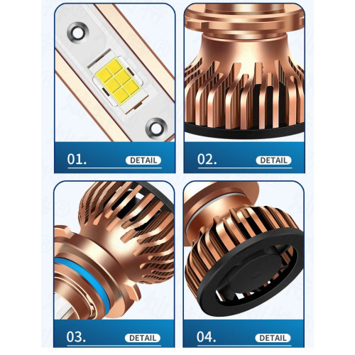 Лампа LED H7 радіатор+кулер  55W/9600Lm/6000K 3570 Chip + 400% IP67/9-24V "S7-Mini"12 міс. гарантії