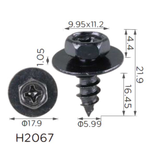 Саморіз H2067 з шайбою TOYOTA, LEXUS ( уп. 100 шт.)
