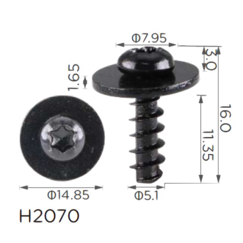 Саморіз H2070 з шайбою Volkswagen, Audi, Seat, Skoda (10354602) ( уп. 100 шт.)