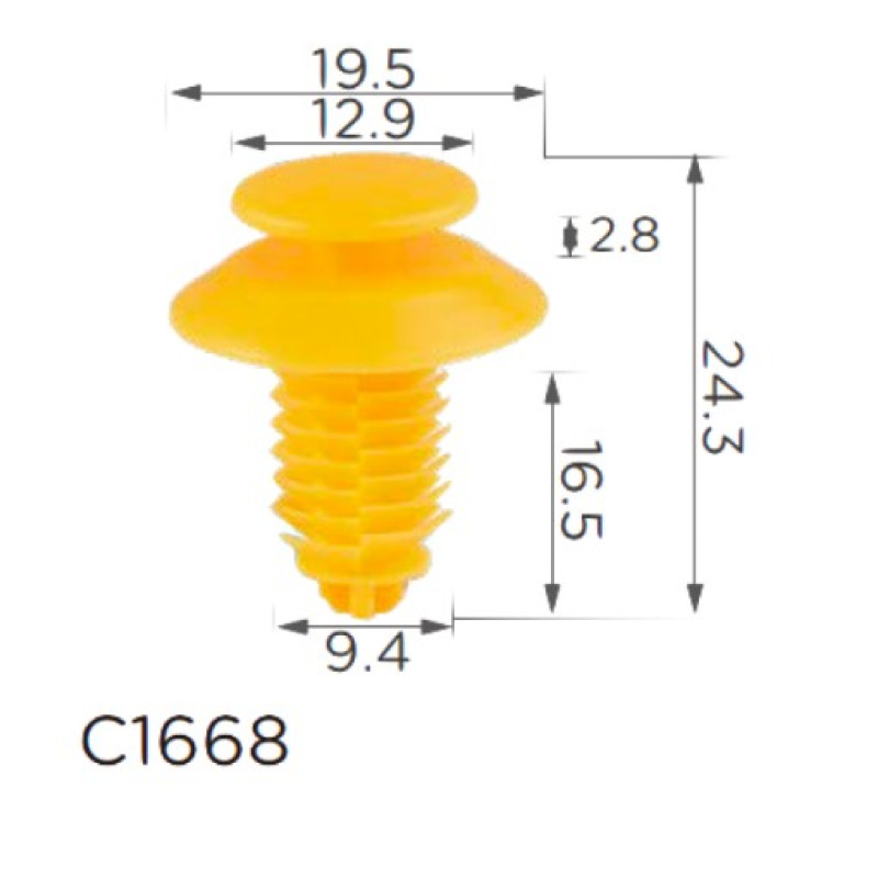 Кліпси C1668 обшивка дверей LAND ROVER, FORD, GM (EKM100270,F58Z16237A02A, F8VZ54237A02AA, )( уп.100 Кліпси C1668 обшивка дверей LAND ROVER, FORD, GM (EKM100270,F58Z16237A02A, F8VZ54237A02AA, )( уп.100