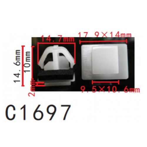 Кліпси C1697 молдингу HYUNDAI, KIA, HONDA (8771902500, 87719-02500, 15204) ( уп. 100 шт.) Кліпси C1697 молдингу HYUNDAI, KIA, HONDA (8771902500, 87719-02500, 15204) ( уп. 100 шт.)