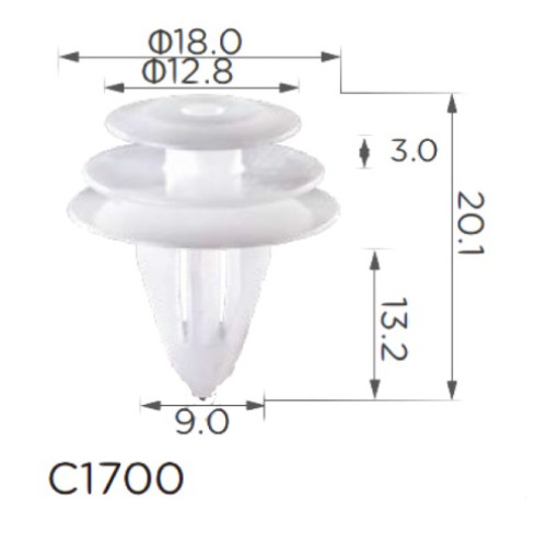 Кліпси C1700 обшивка дверей INFINITI, TOYOTA, HONDA, SUZUKI,RENAULT (0155309791, 01553-09791)(уп.100