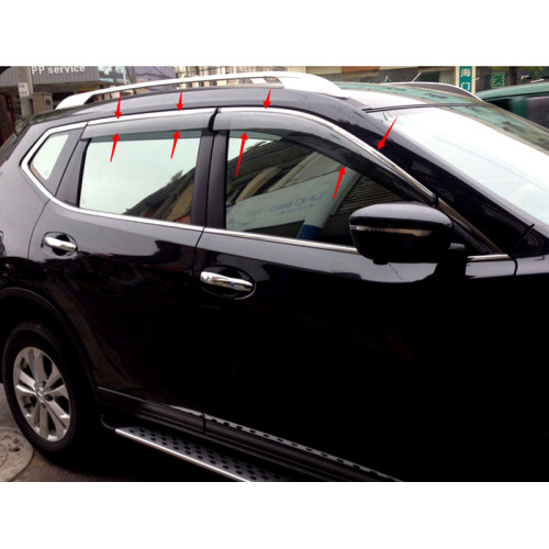 Дефлектори вікон Nissan Qashqai 14-(J11) скотч"FLY""нержавійка 3D"BNSQS1523-W/S 117-119