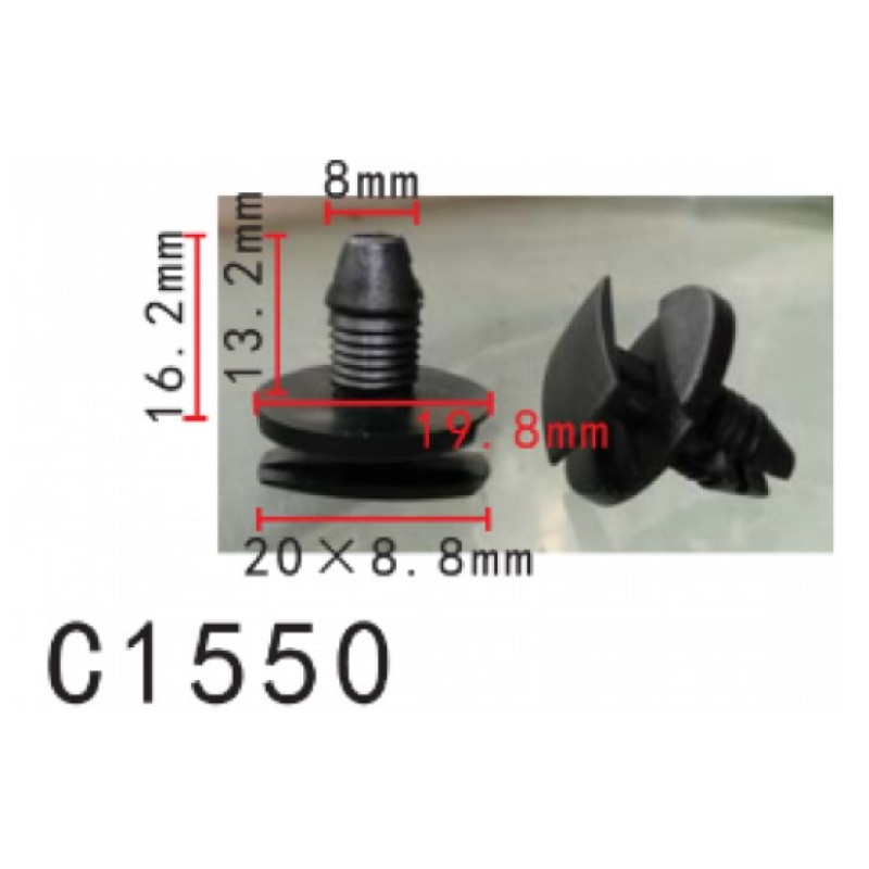 Кліпси C1550 захист/багажник/крилоCITROEN,RENAULT,PEUGEOT(856553,1609267280, 7703072416) ( уп. 100 Кліпси C1550 захист/багажник/крилоCITROEN,RENAULT,PEUGEOT(856553,1609267280, 7703072416) ( уп. 100