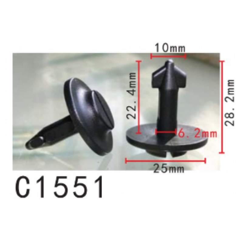 Кліпси C1551 Тримач підкрилок VW, AUDI, SEAT, SKODA (4A0805121A, 19065) (уп.100шт) Кліпси C1551 Тримач підкрилок VW, AUDI, SEAT, SKODA (4A0805121A, 19065) (уп.100шт)