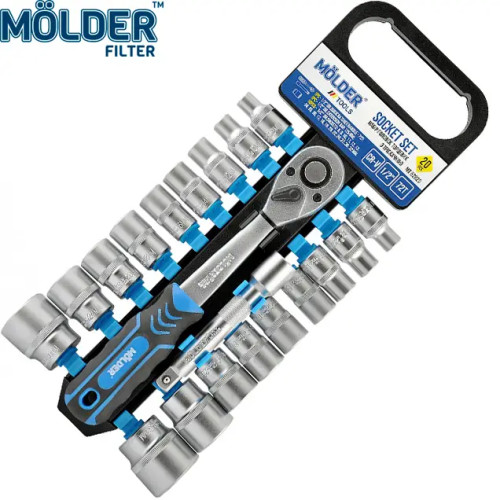 Набір інструментів 20ед. 1/2" (8-32мм+трещ72Т) "Molder" (МТ62820) Пласт.планка (4шт/уп)