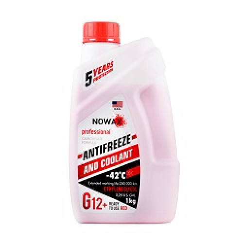 Антифриз 1kg Червоний -42°С G12+ NX01006 "Nowax" (15шт/ящ)