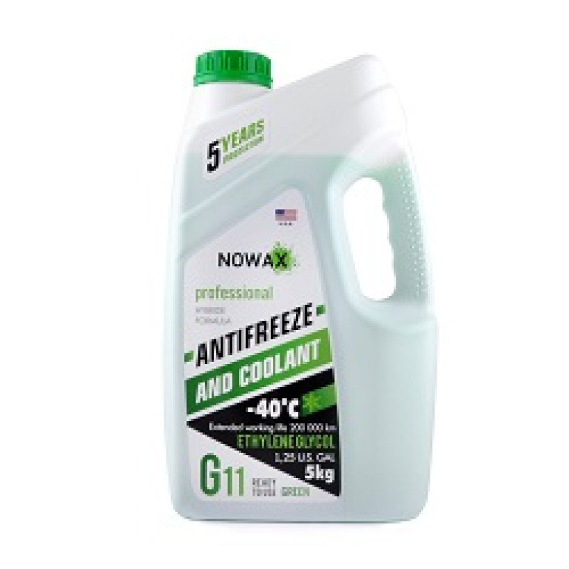 Антифриз 5kg Зелений -40°С G11 NX05003 "Nowax" (4шт/ящ)