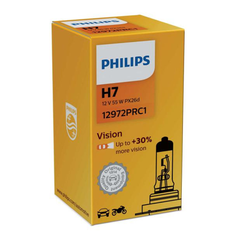Лампа 12V H7 55W + 30% Premium "Philips" (1шт) (12972PRC1) Лампа 12V H7 55W + 30% Premium "Philips" (1шт) (12972PRC1)
