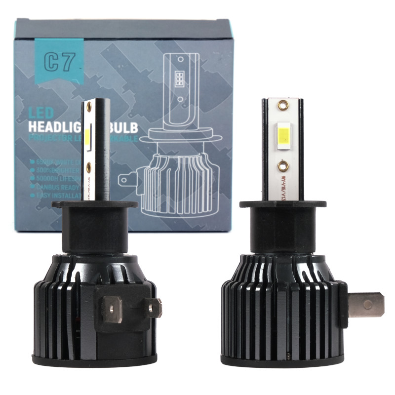 Лампа LED H3 радіатор+кулер 60W/9600Lm/6000K 3570 Chip IP65/9-32V "C7" 12 міс.гарантія