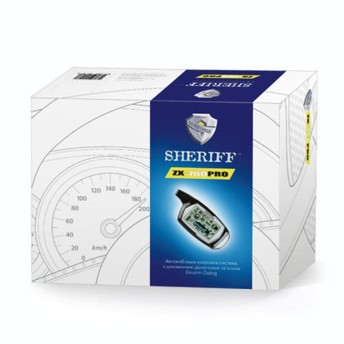 Сигналізація 2way "Sheriff" ZX-750PRO - 2 брелоки/1-дв./LCD дисп/турботаймер/пошук авто на паркінгу