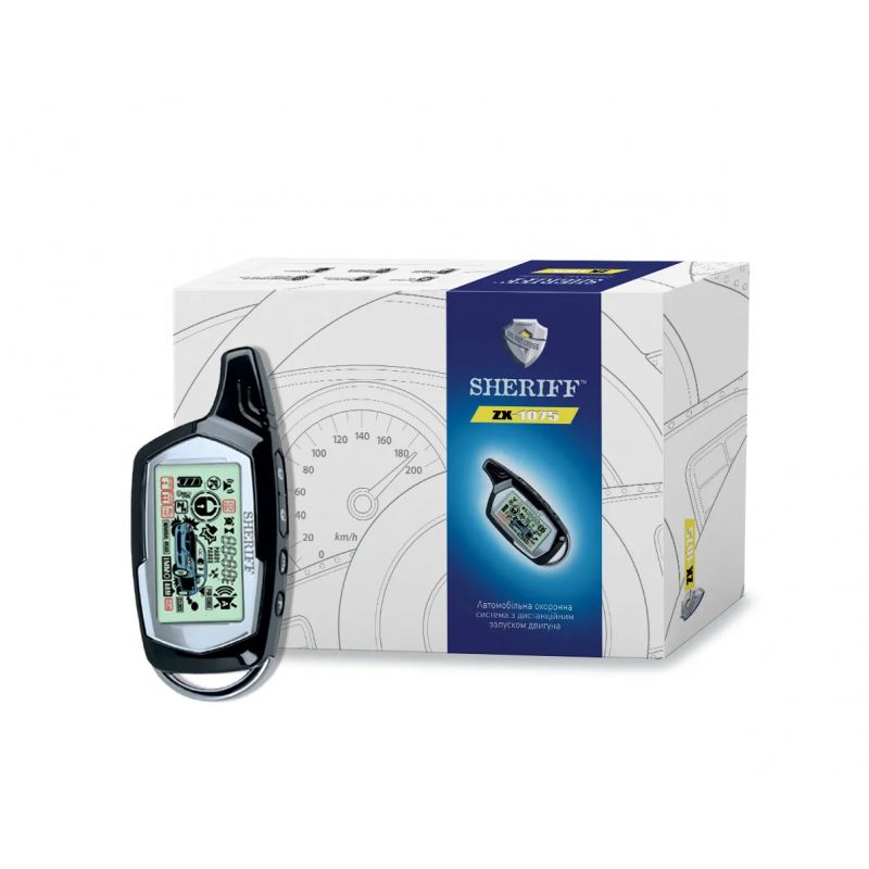 Сигналізація 2way "Sheriff" ZX-1075 - 2 брелоки/1-дв./LCD дисп/турботаймер/пошук авто на паркінгу