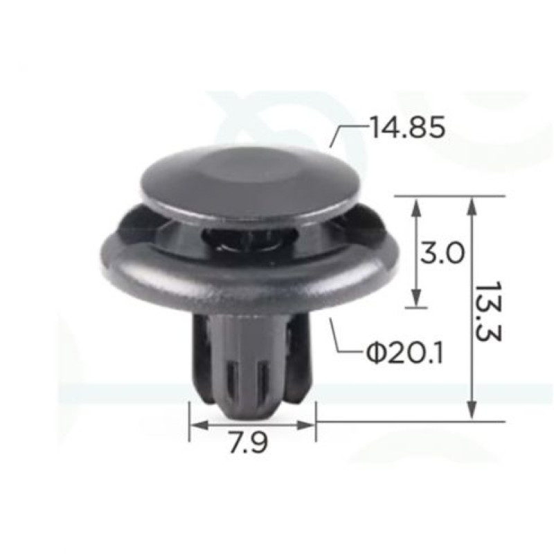 Фіксатор C0083 натискний/розпірний (OEM MU000319,MR220501,91512SX0003, 91512-SX0-003,11380) ( уп.100