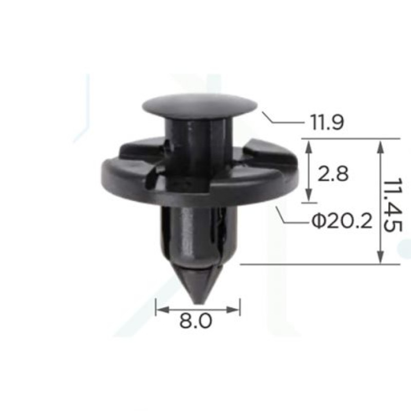 Фіксатор C0088 натискний/розпірний (OEM MR328954, 91545SE000,01553-09321,0155309321,11395) ( уп.100