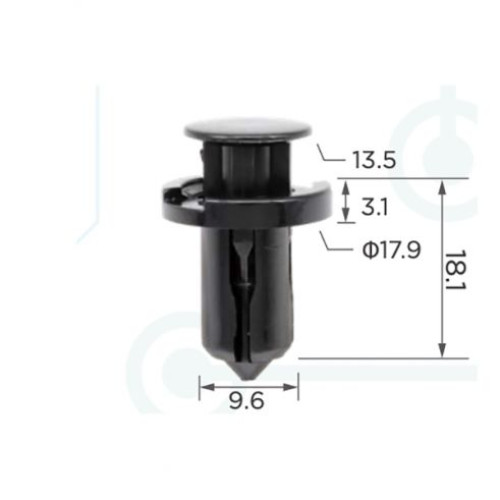 Фіксатор C0089 натискний/розпірний (OEM 57728AC090, 01553-09241, 0155309241, 11400) ( уп. 100 шт.)