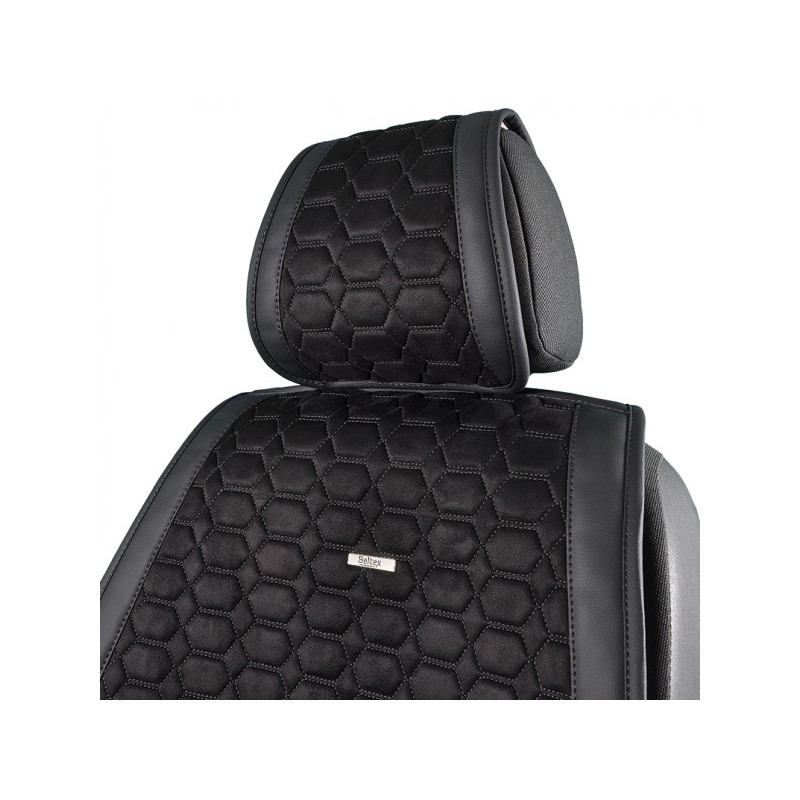 Накидки сидінь преміум класу велюр "Beltex" Monte Carlo Чорний (black) Передні BX81150