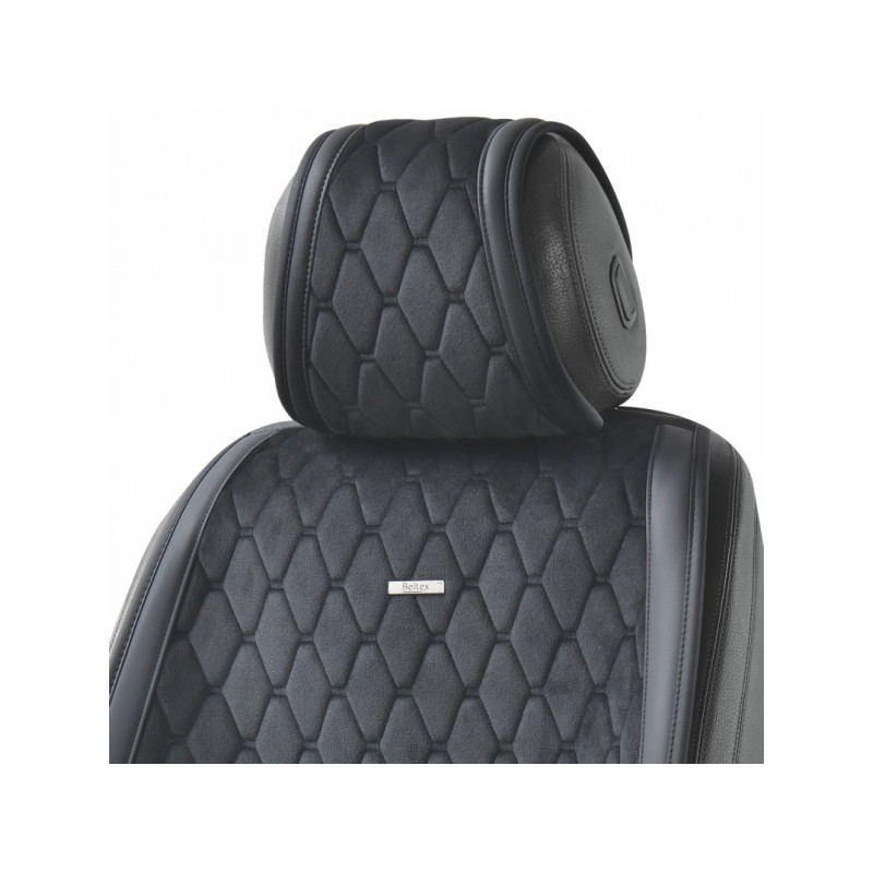 Накидки сидінь преміум класу велюр "Beltex" New York Чорний (black) Передні BX84150