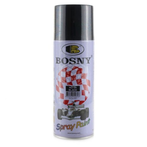 Краска черный глянец 400ml  "Bosny" №39   (12шт/уп)