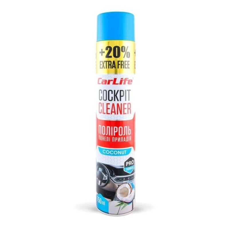 Поліроль торпеди спрей 750ml "Carlife" Cockpit Кокос CF758 (24шт/уп) Поліроль торпеди спрей 750ml "Carlife" Cockpit Кокос CF758 (24шт/уп)
