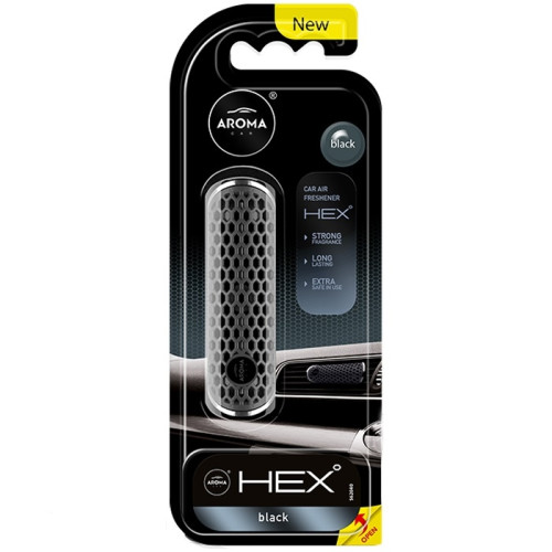 Освіжувач полімер на обдув 10g - "Aroma" - HEX - Black (Блек) 83575