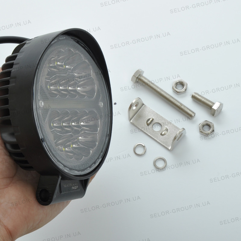 Фара-LED Круг 60W 110 * 45mm (3W * 20) 10-30V Дальнє / SPOT Cree + ДХО + Ожитель Чорний (1-60W) (1ш