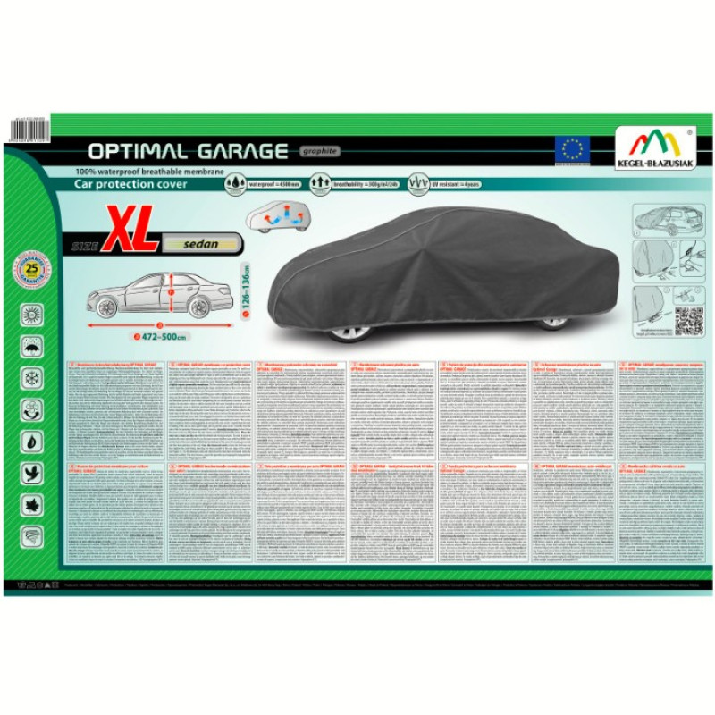 Тент Седан 500x178x136см (XL) Optimal Garage Sedan "KEGEL" Graphite "5-4323-248-4010"