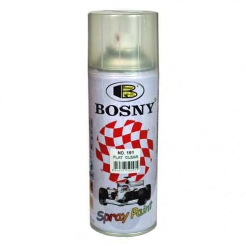 Фарба лак  400ml "Bosny" безбарвний мат №191 (12шт/уп)
