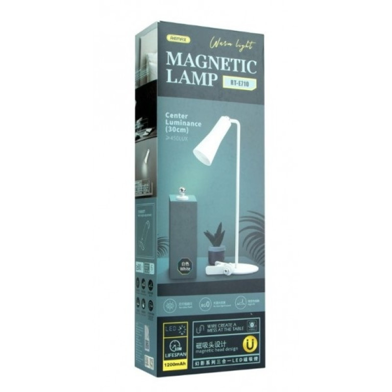 Лампа настольная REMAX RL-E710 (белый) Magnetic Lamp (3 в 1) аккумуляторная Лампа настольная REMAX RL-E710 (белый) Magnetic Lamp (3 в 1) аккумуляторная