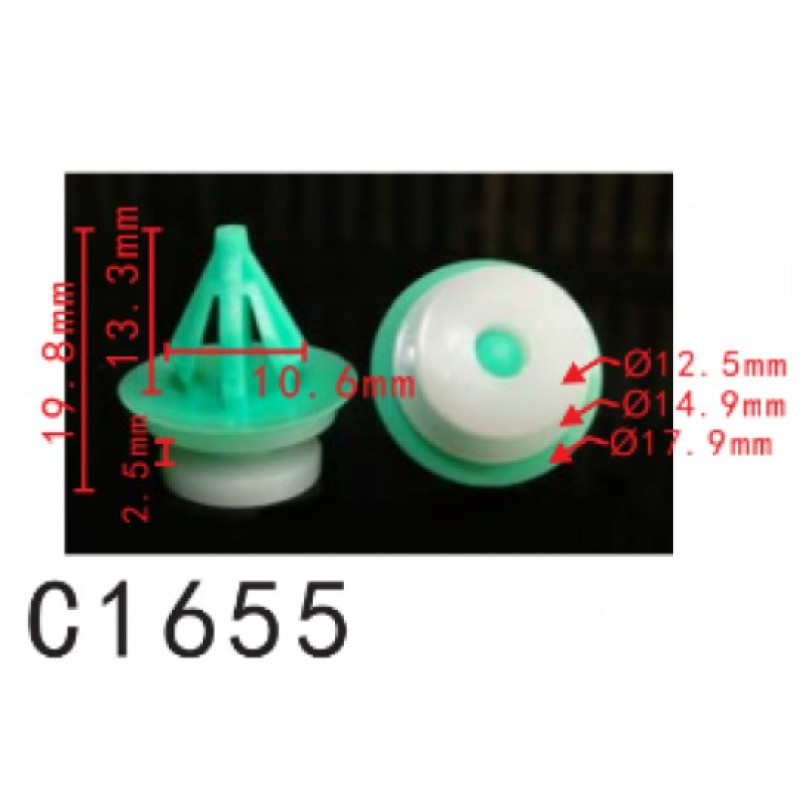 Кліпси C1655 обшивка дверей LAND ROVER,RENAULT, MERCEDES,NISSAN,(OEM: 8200702219,7701049008)( уп.100 Кліпси C1655 обшивка дверей LAND ROVER,RENAULT, MERCEDES,NISSAN,(OEM: 8200702219,7701049008)( уп.100