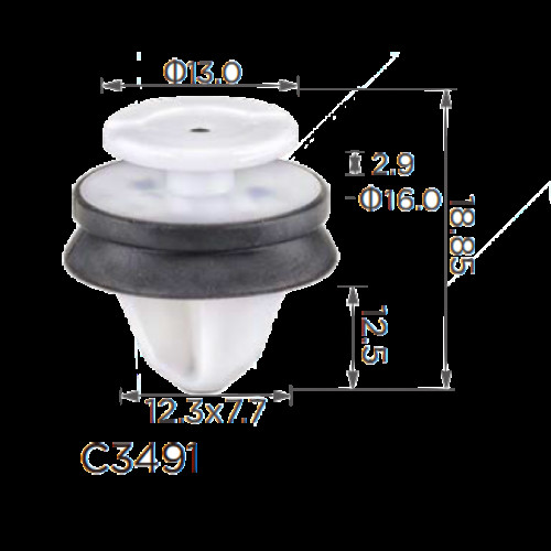 Кліпси C3491 обшивки дверей Ford W713489S300 ( уп. 100 шт)