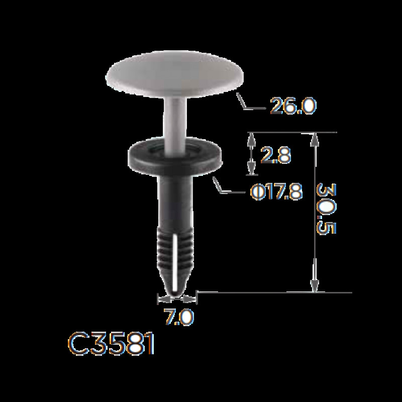 Фіксатор C3581 обшивки універсальна ( уп. 100 шт.) Фіксатор C3581 обшивки універсальна ( уп. 100 шт.)